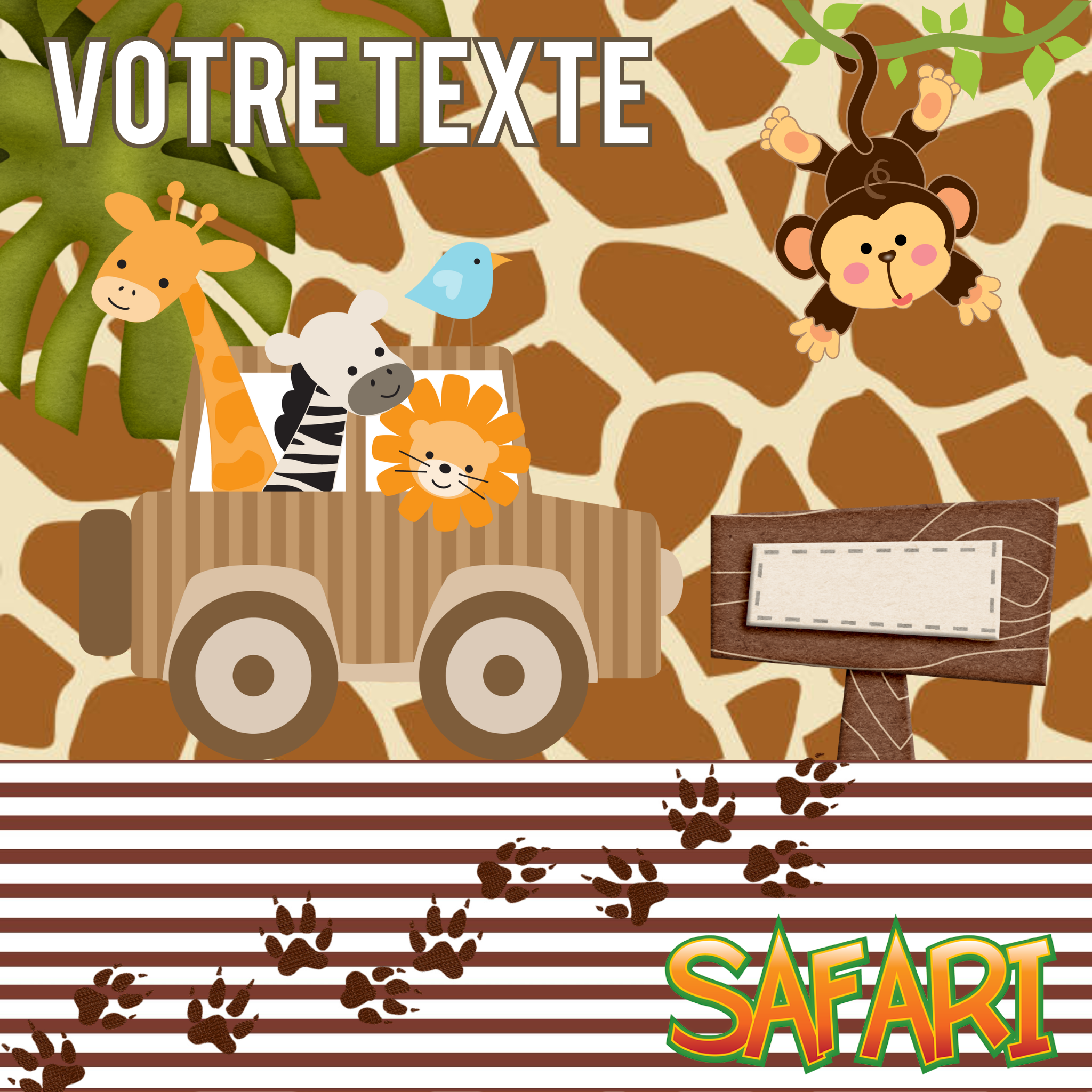 Safari & Animaux 1 - Personnalise ta fête