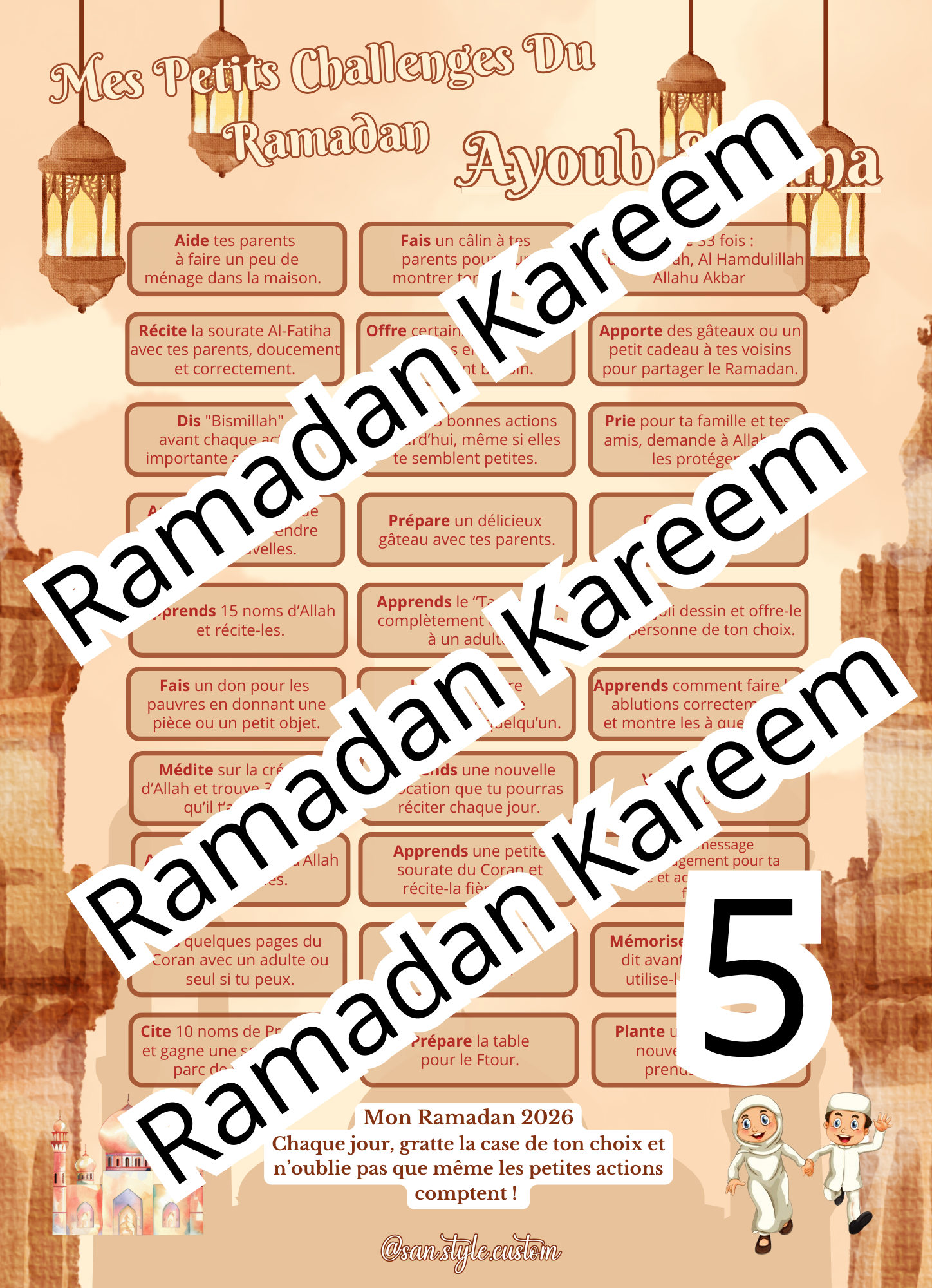 Mes Petits Challenges à Gratter – Spécial Ramadan