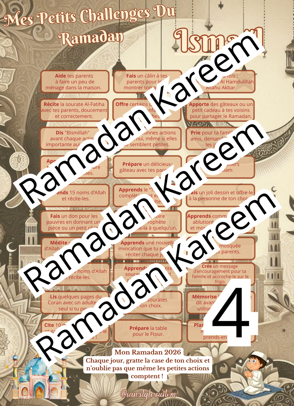 Mes Petits Challenges à Gratter – Spécial Ramadan