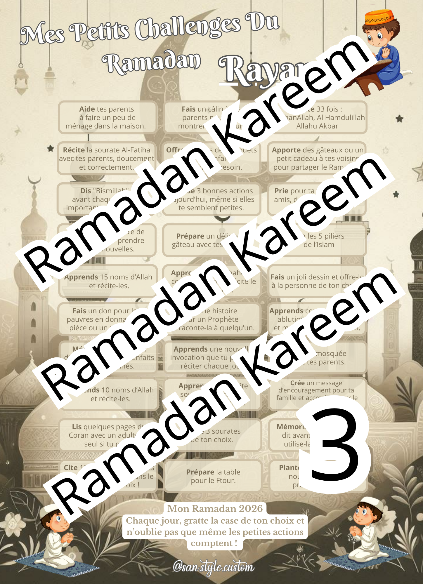 Mes Petits Challenges à Gratter – Spécial Ramadan