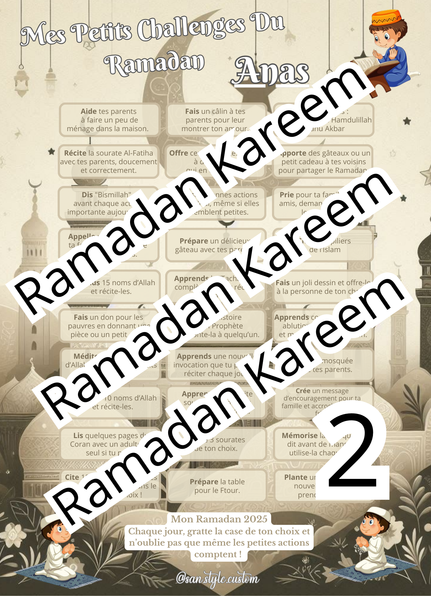 Mes Petits Challenges à Gratter – Spécial Ramadan