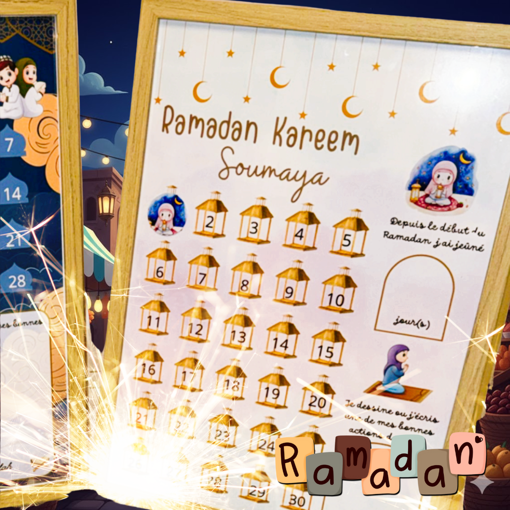 Calendrier Ramadan à Stickers – Cadre A4