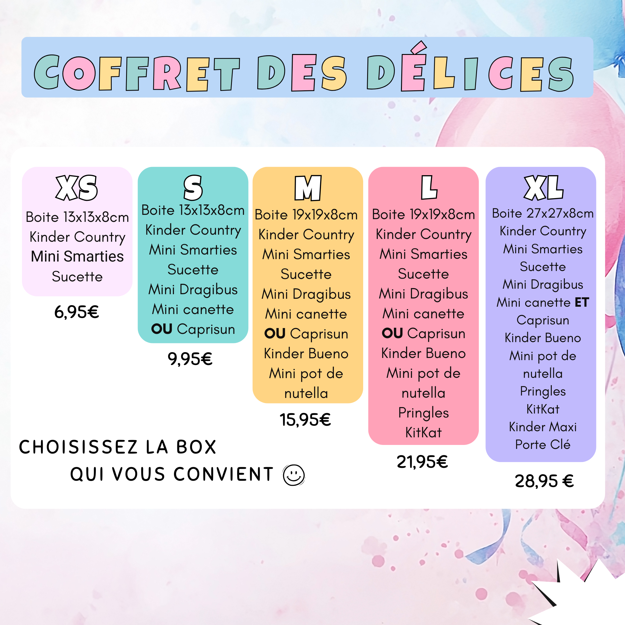 Coffret des délices - Personnalise ta fête