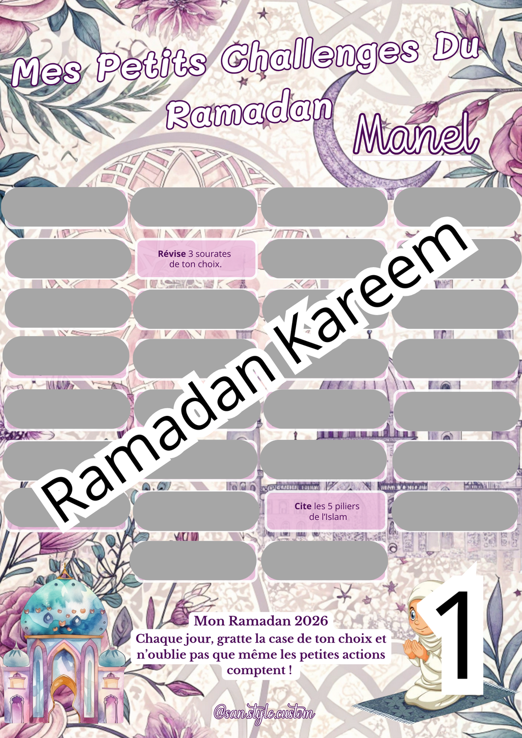 Mes Petits Challenges à Gratter – Spécial Ramadan