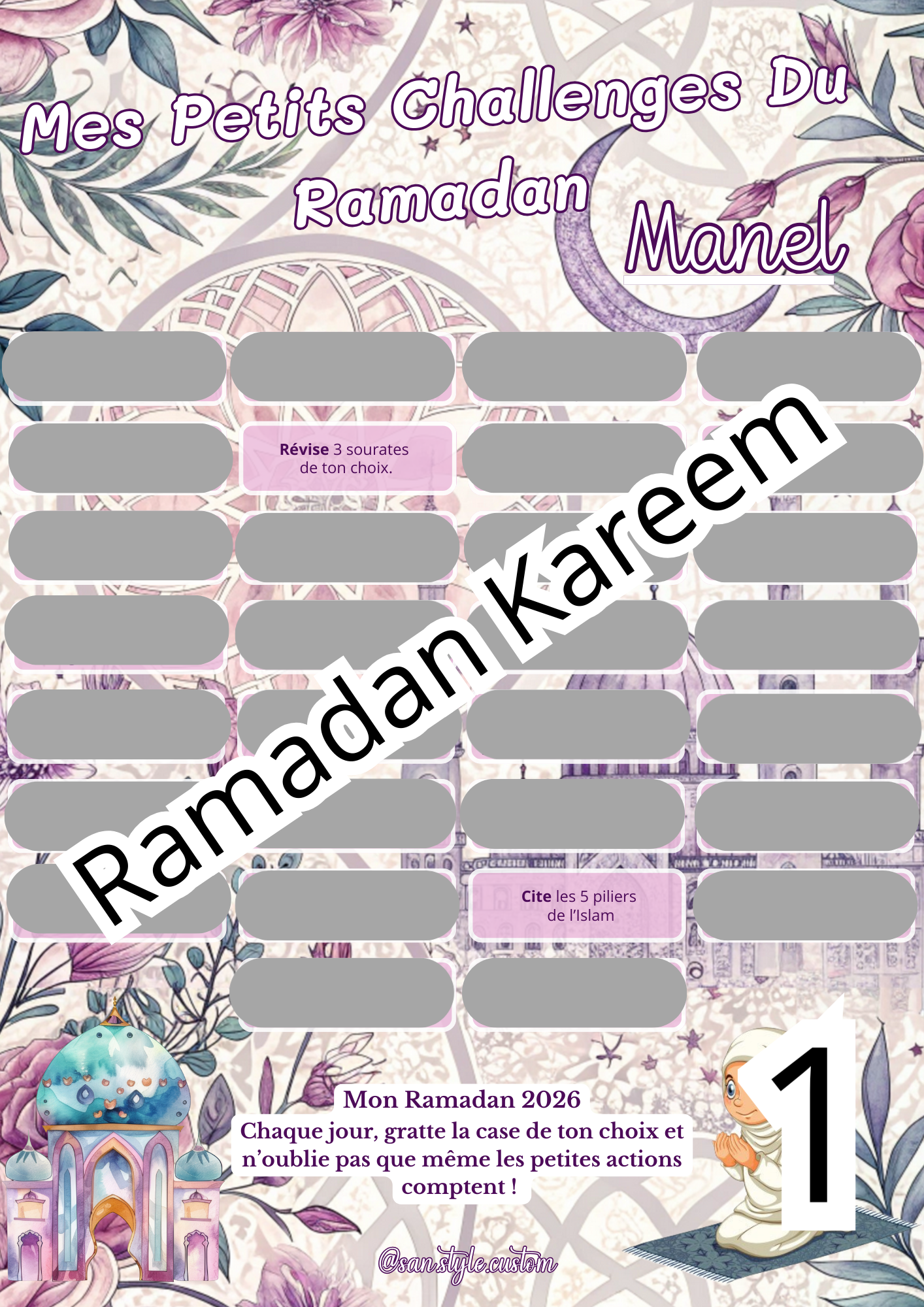Mes Petits Challenges à Gratter – Spécial Ramadan