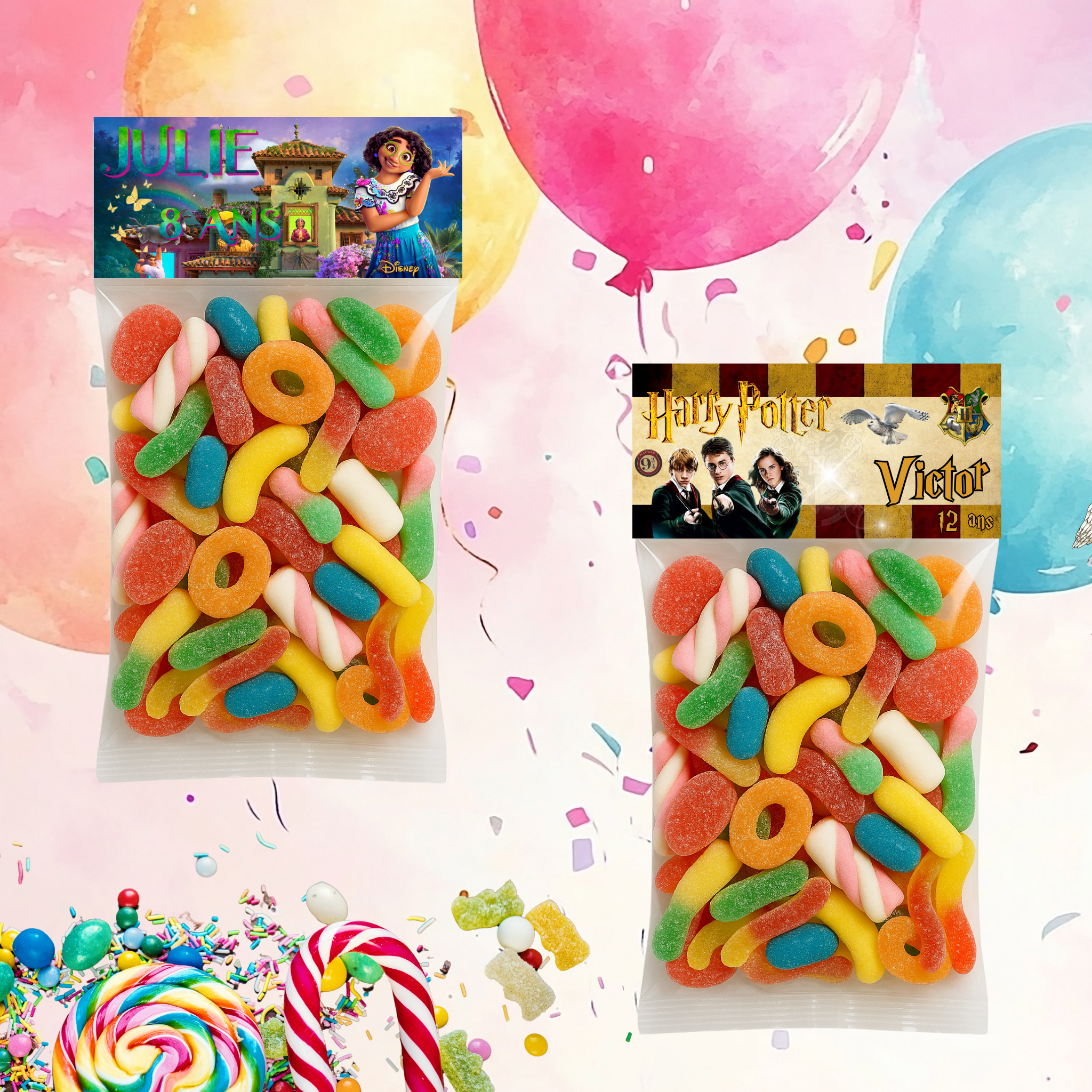 Sachet de bonbons - Personnalise ta fête