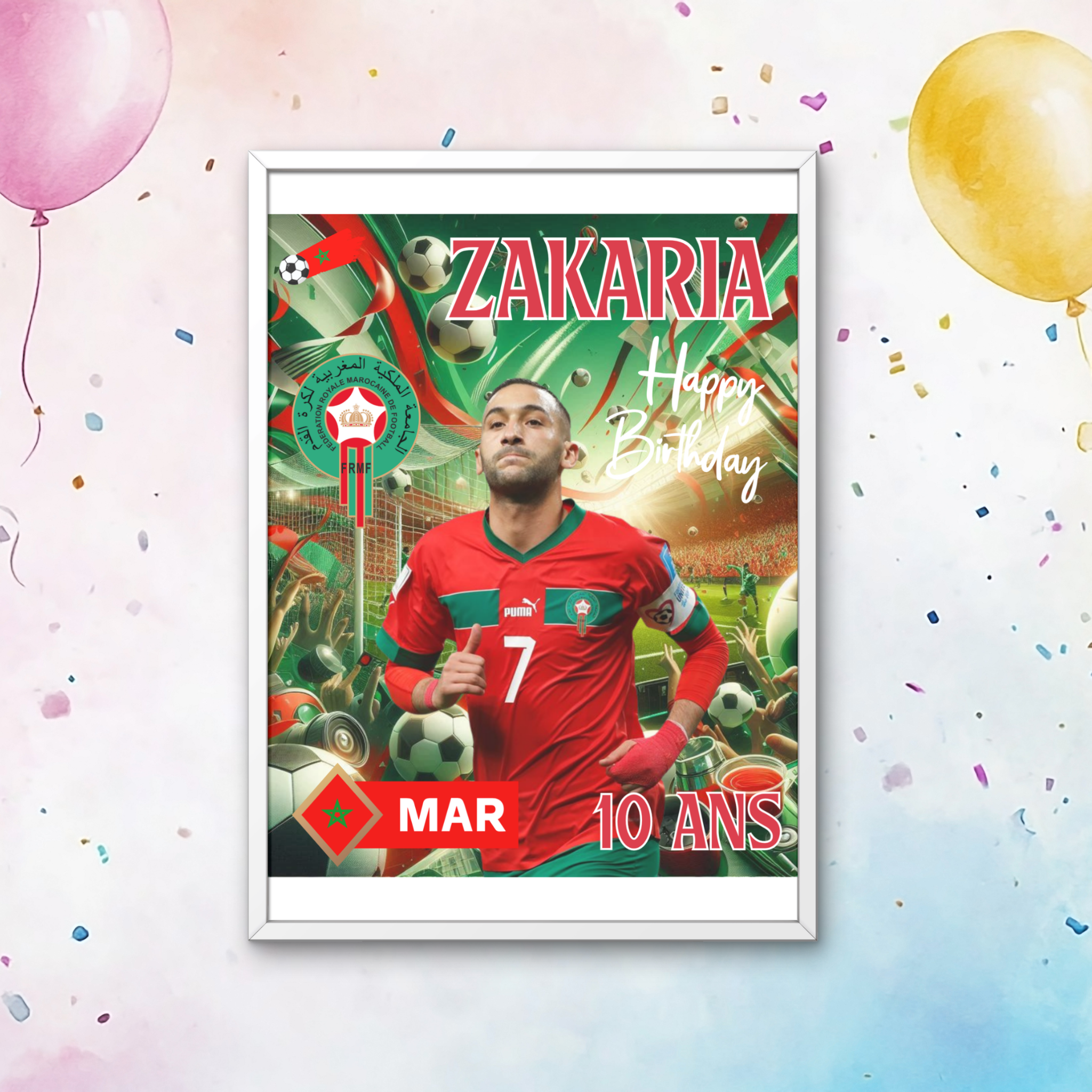 Affiche A4 avec cadre - Personnalise ta fête